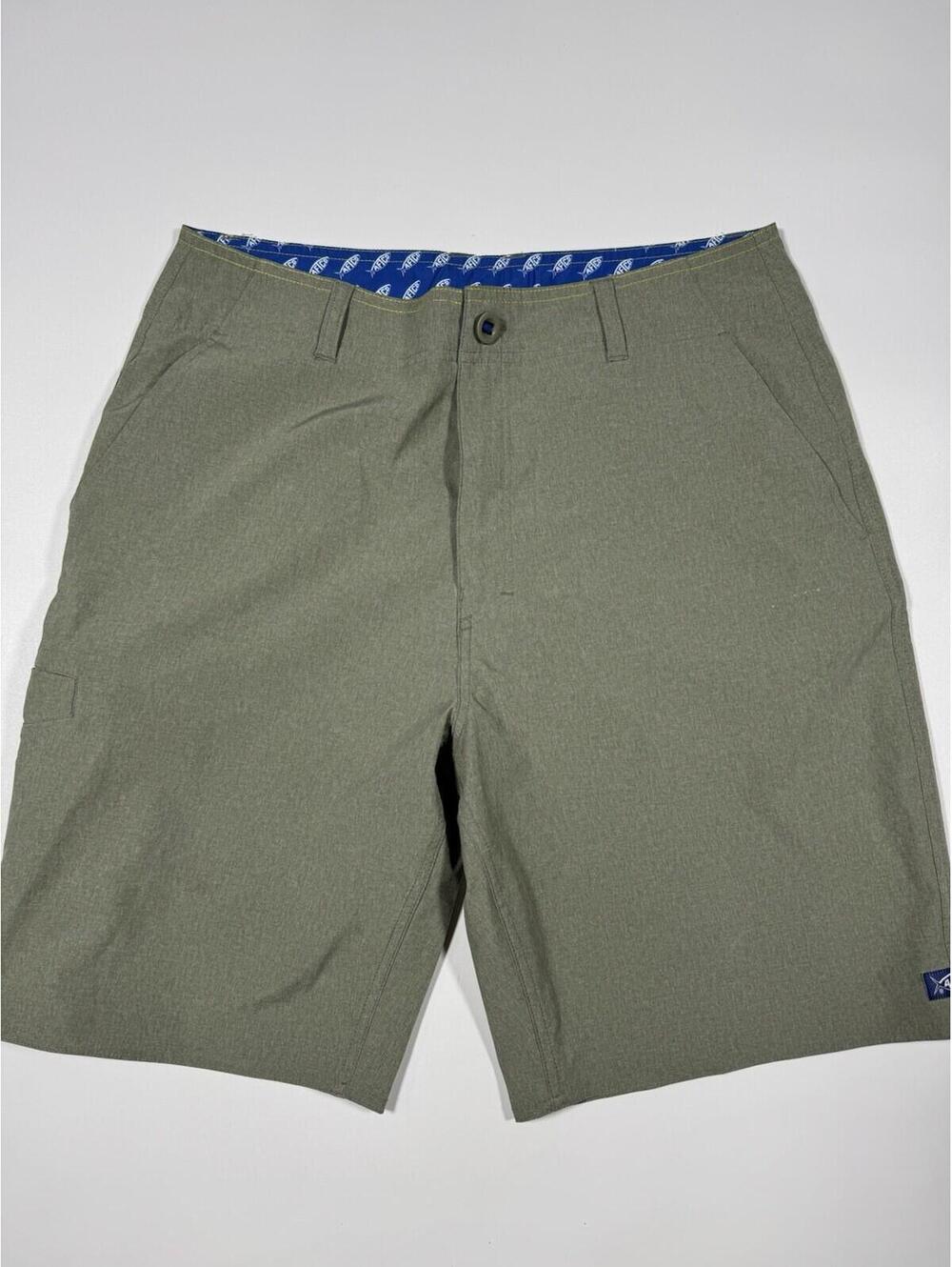 AFTCO Cloudburst Fishing Shorts Mens 30 Green Stretch Performance Hybrid
